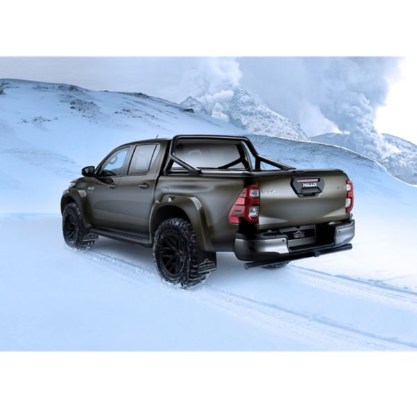 Toyota Hilux AT35 rear angle on snow