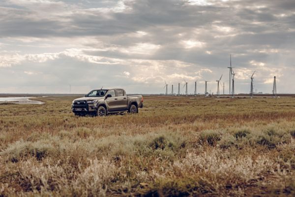 toyota hilux car in field