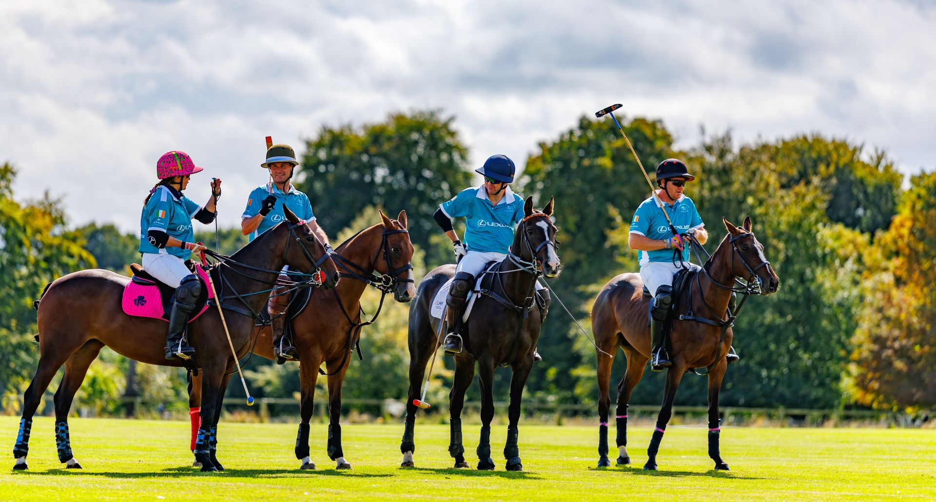 Members of the All-Ireland Polo club on horseback