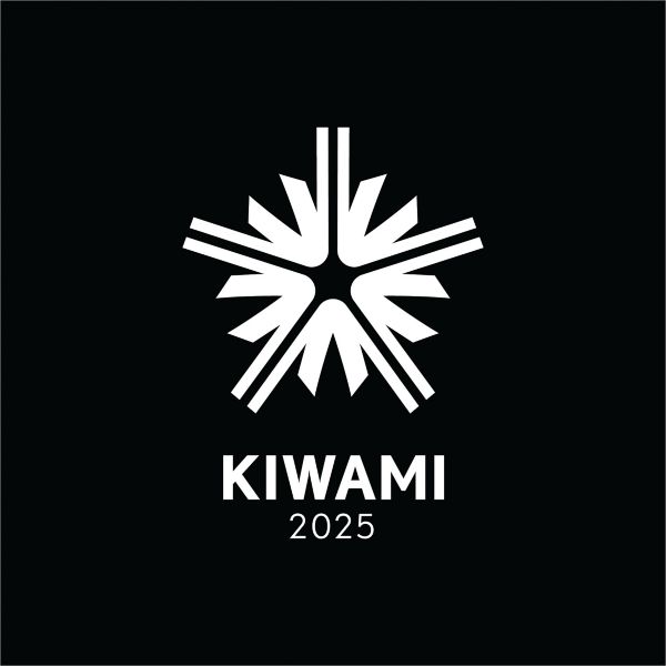 Das Logo von den KIWAMI Awards 2025 in weiß auf schwarzem Hintergrund