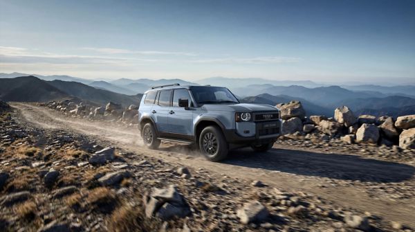 Toyota Land Cruiser jedzie pustynną drogą