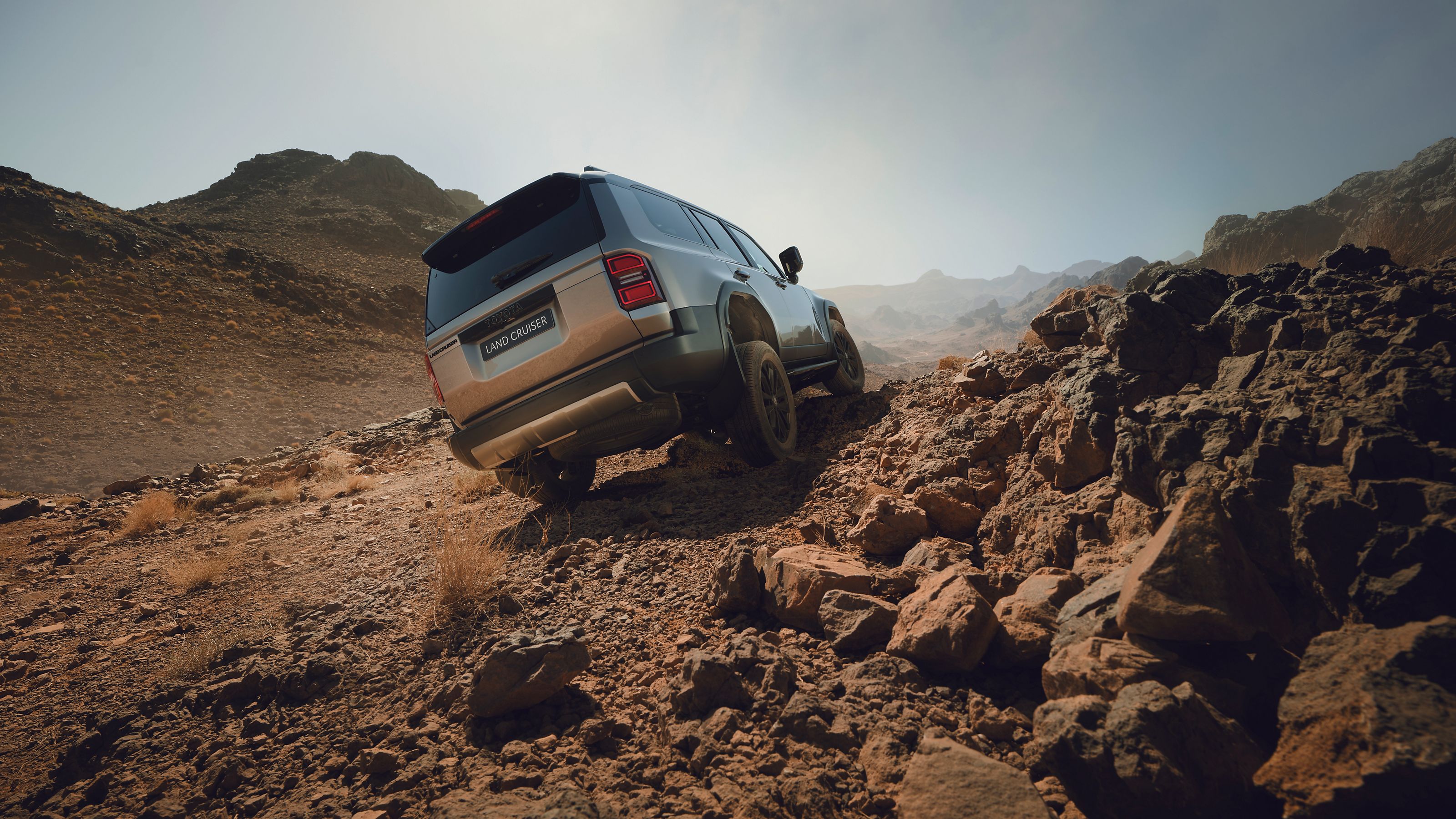 Land Cruiser using Downhill Assist Control to descend a steep track
