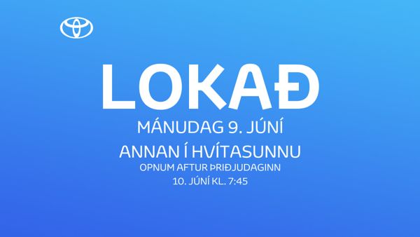 Lokað annan í hvítasunnu