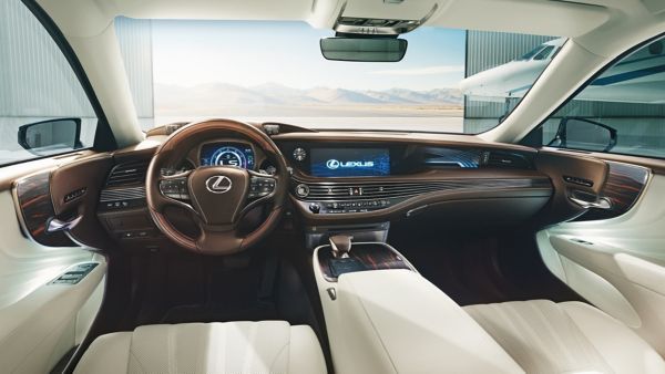 An interior shot of a Lexus cockpit