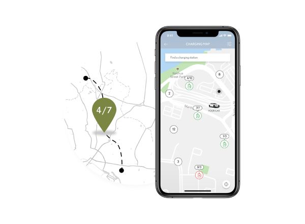 Smartphone App zeigt die Charging Map