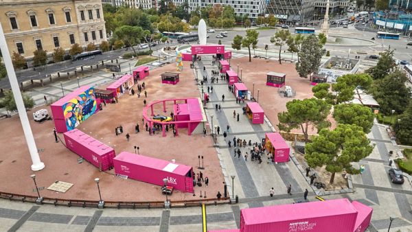 An overhead view of the event