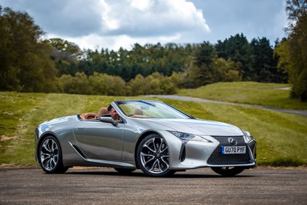 Lexus LC Convertible, exterieur, rechtsvoor, grijs