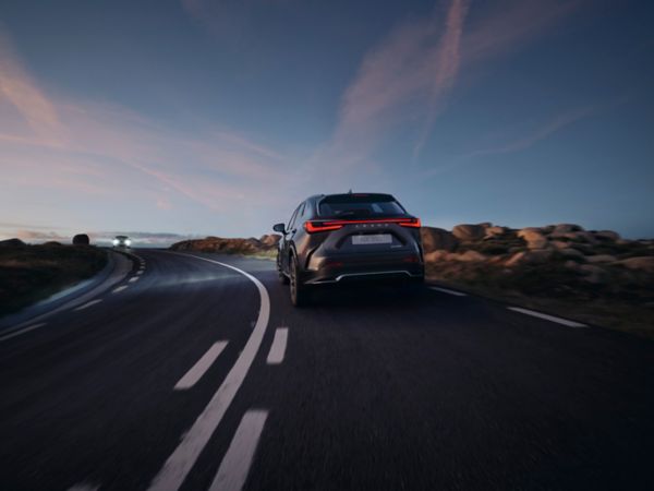 Achteraanzicht van een Lexus NX 450h+