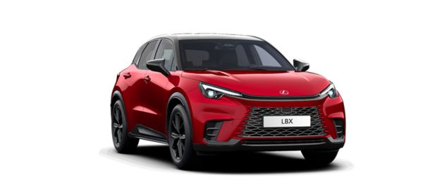 Vooraanzicht van een Lexus LBX