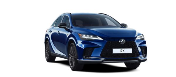 Vooraanzicht van een Lexus RX 450h+