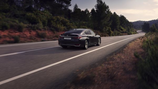 Lexus ES driving along a road