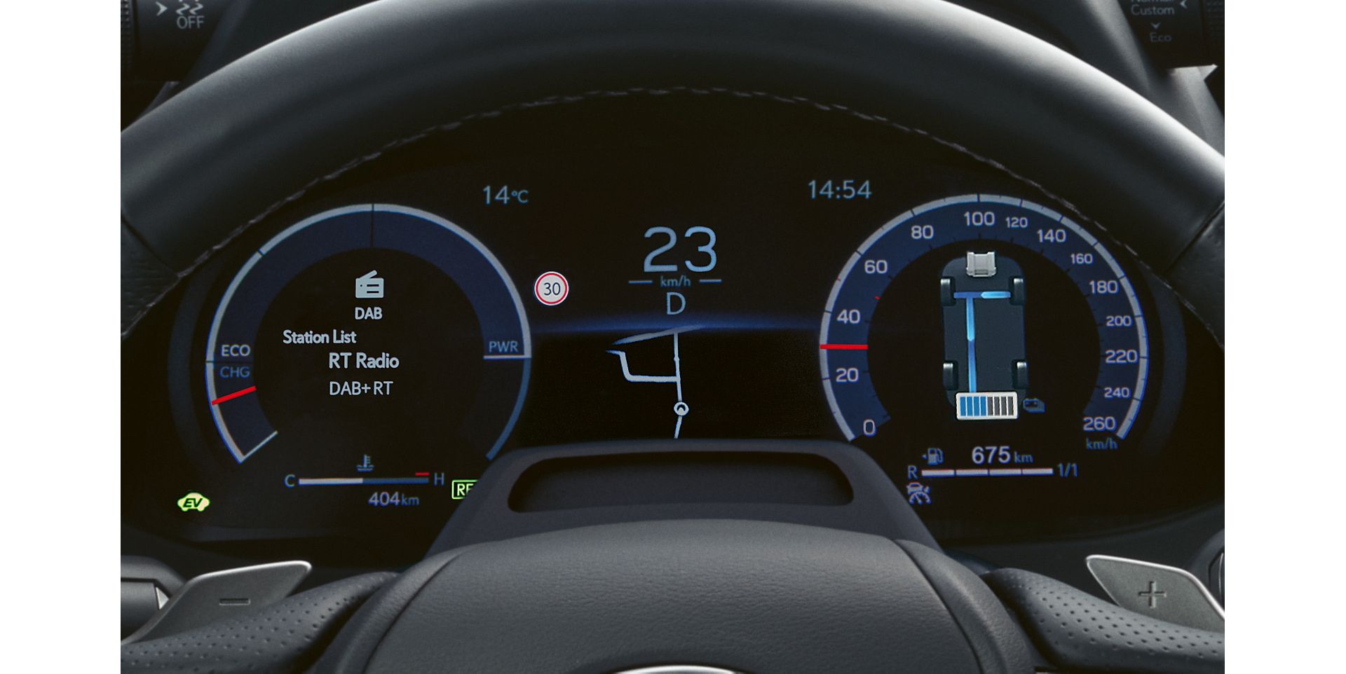  An interior shot of the Lexus UX