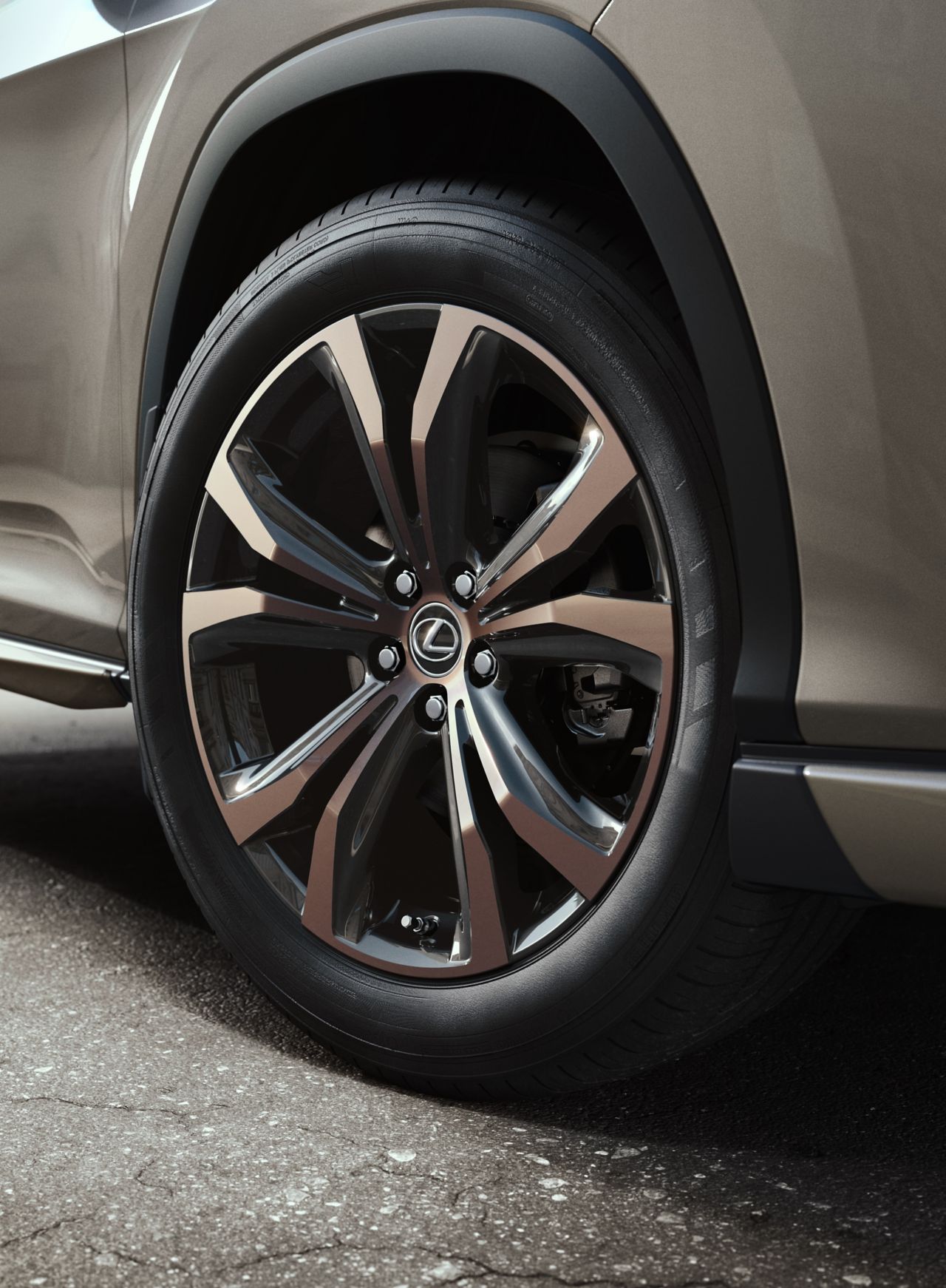 close up of a Lexus tyre wheel