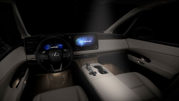 Innenansicht eines Lexus LM mit elegantem Armaturenbrett, modernen Bedienelementen und beleuchteten Instrumenten