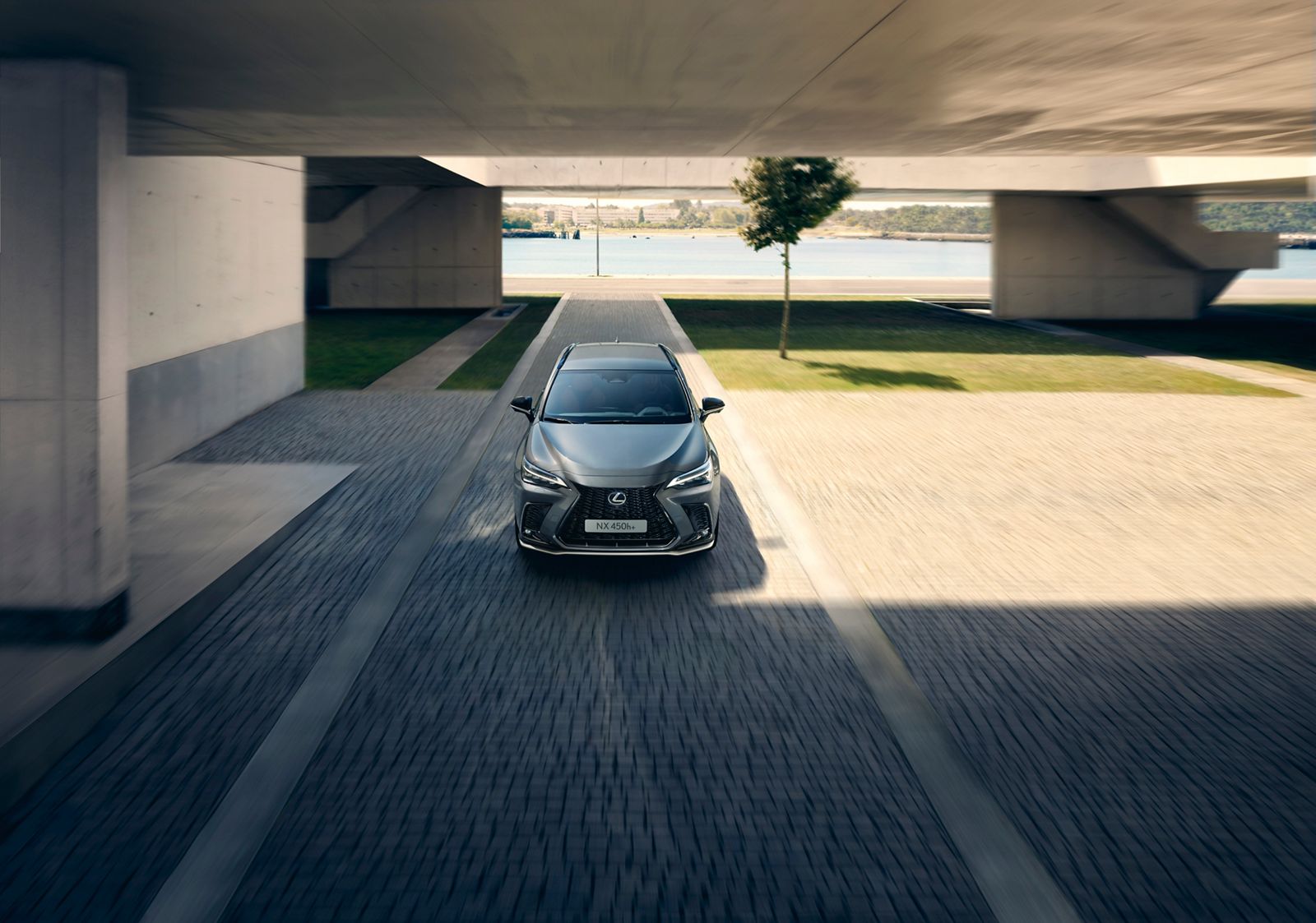 Lexus NX parked within a structure