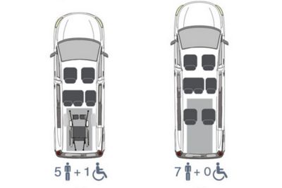 Distribución asientos furgón adaptado para discapacitados