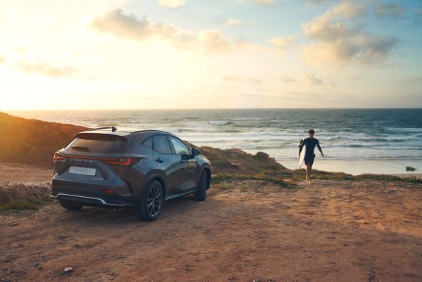 Lexus NX surfing at the beach