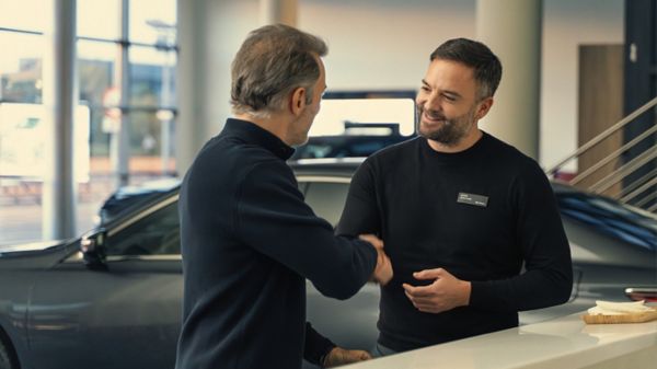 Shaking hands at Lexus Centre