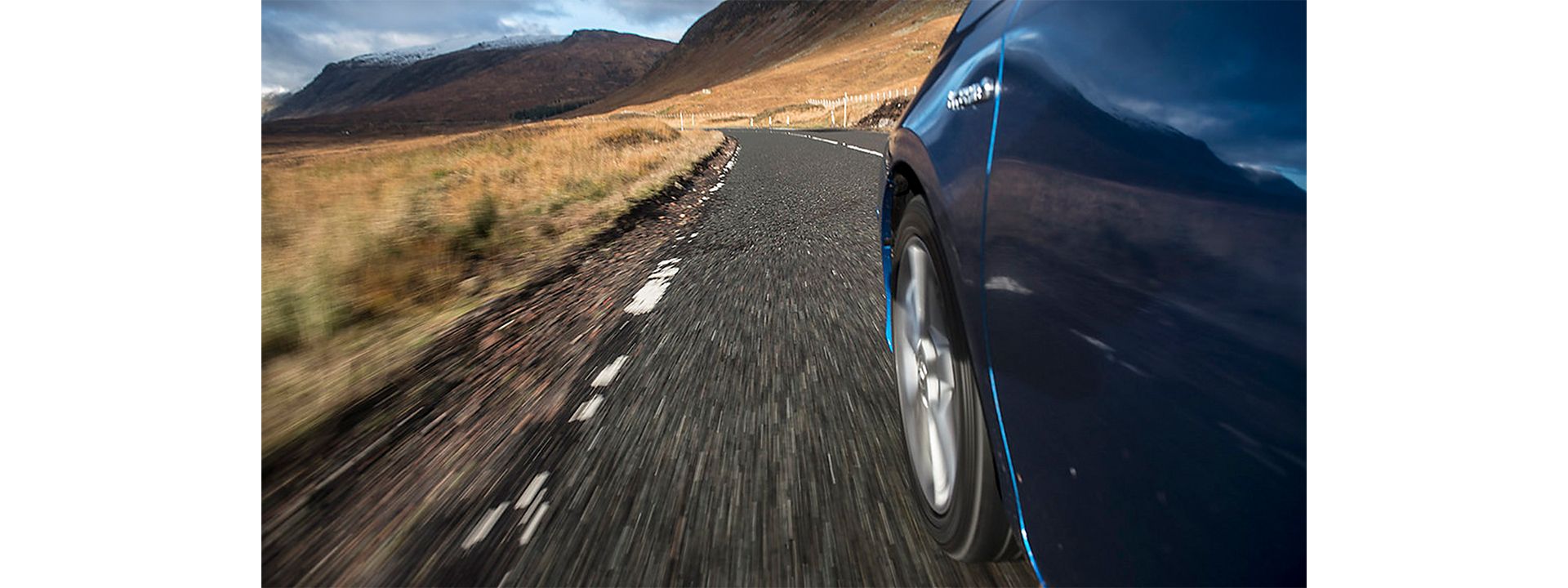 Toyota car on a beautiful road