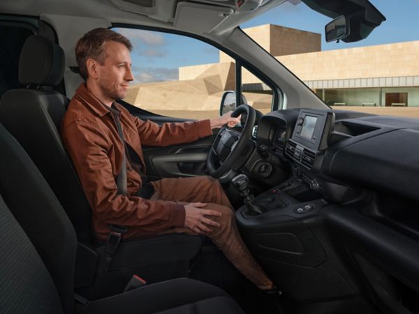 person working inside a Proace City Verso Electric