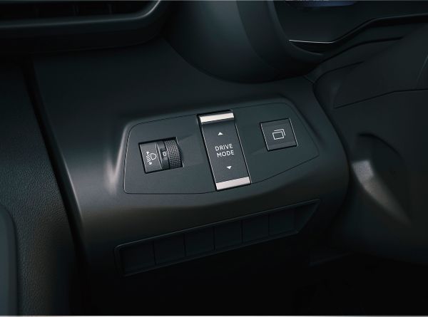 Přepínač systému Toyota Traction Select v kabině Toyoty Proace City Verso 