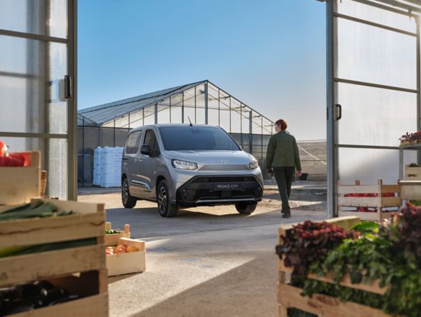 Toyota Proace outside a greenhouse