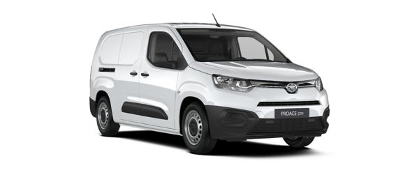 Beyaz Toyota Proace City Cargo ön ve yan görünüşü