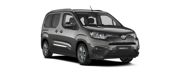 Gri Toyota Proace City ön ve yan görünüşü