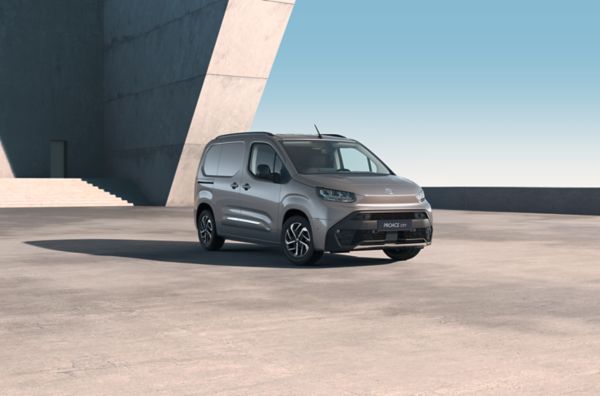 Proace City parked in modern structure.