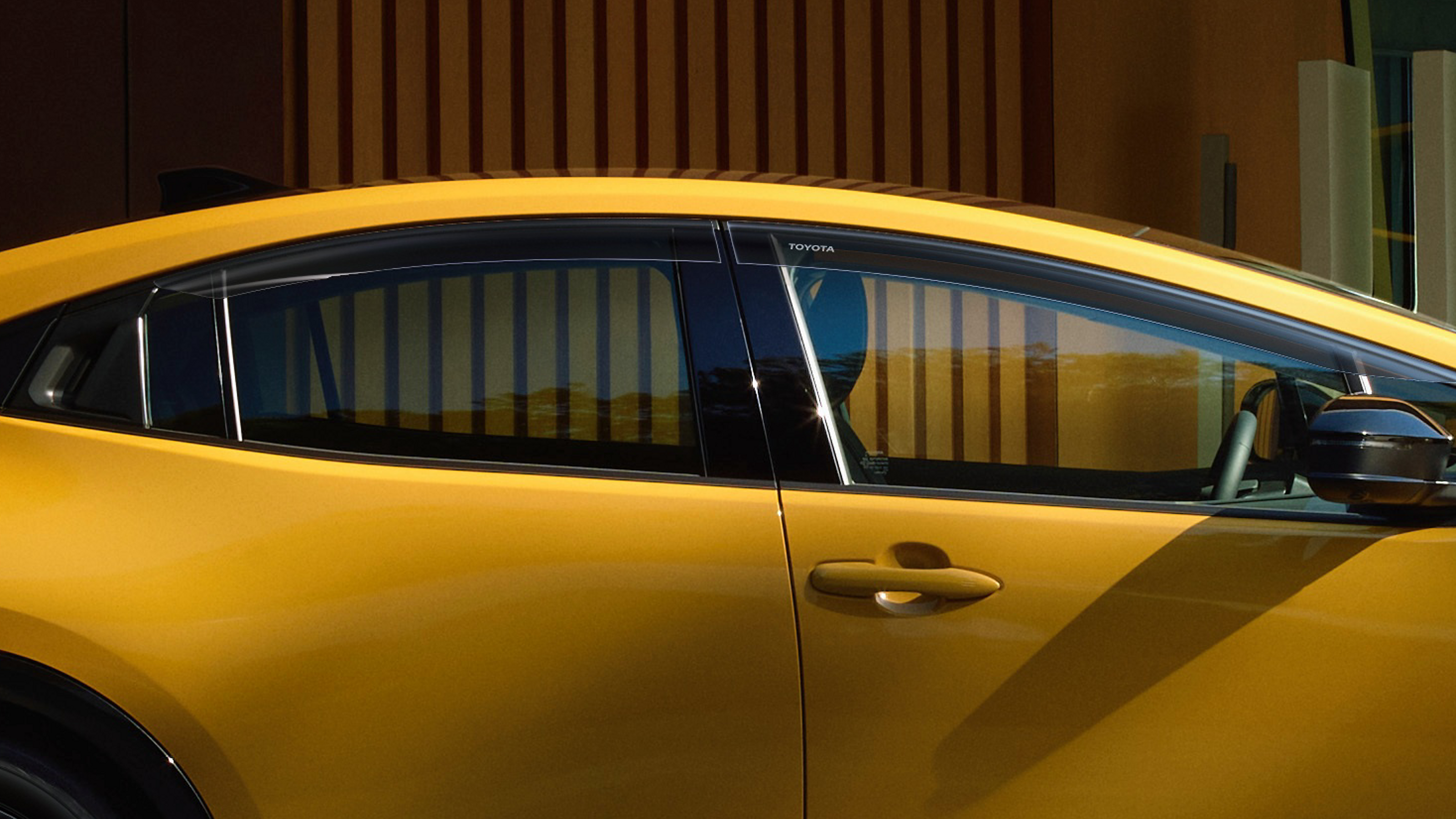 La Prius Plug-in Hybrid équipée de déflecteurs en accessoires