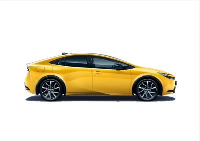 Profil d'une Toyota Prius hybride rechargeable