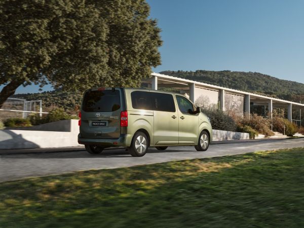 A Proace with its rear doors open 