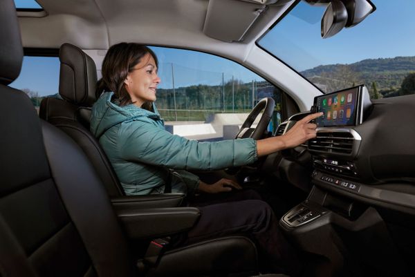 person working inside a Proace Verso Electric