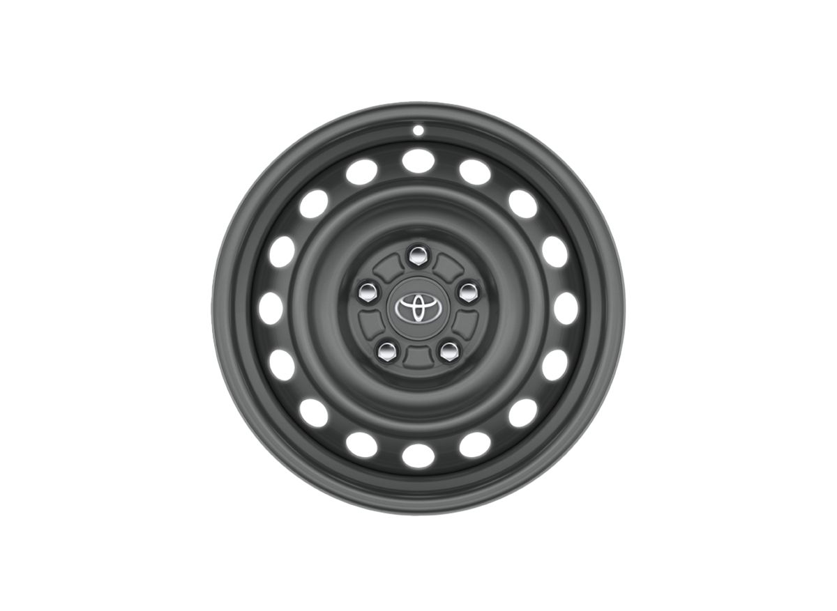 Černá pneumatika s černým ráfkem.