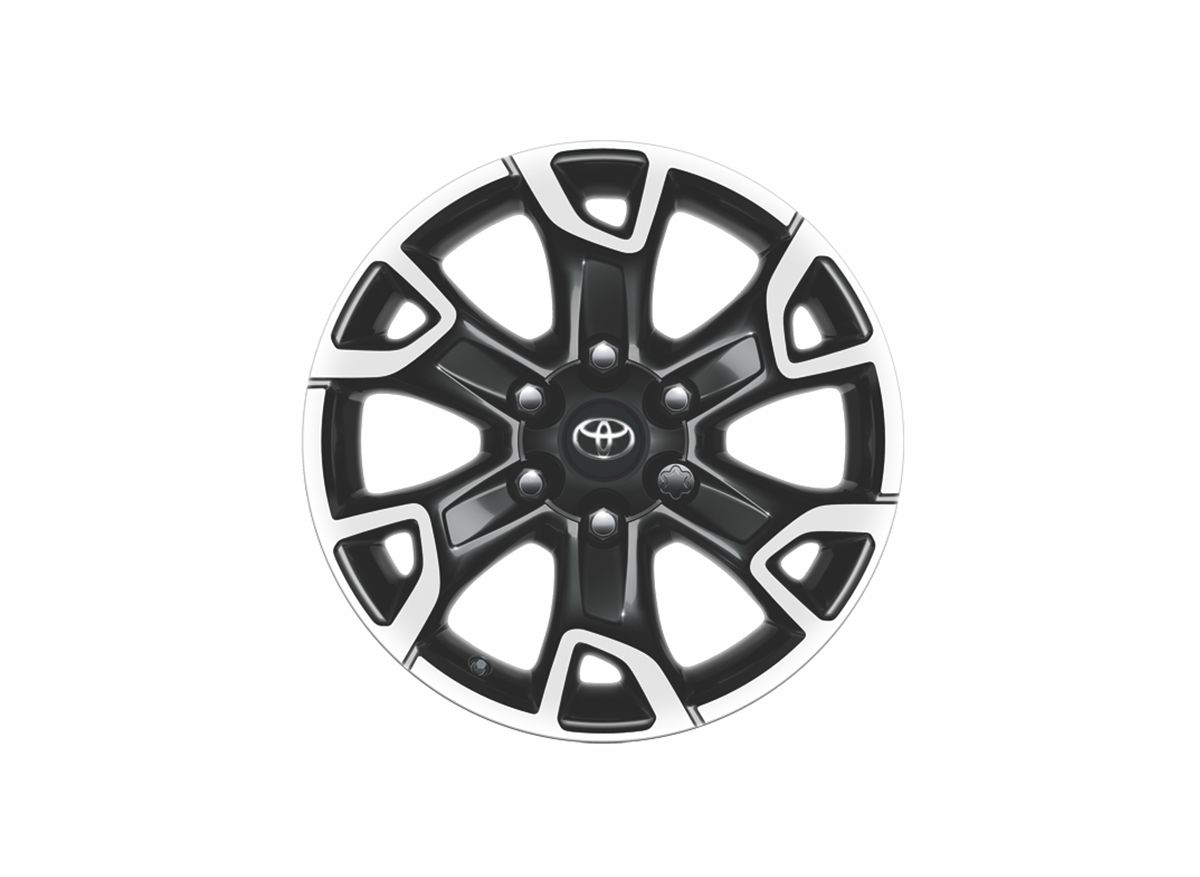 Černé ocelové kolo s pneumatikou