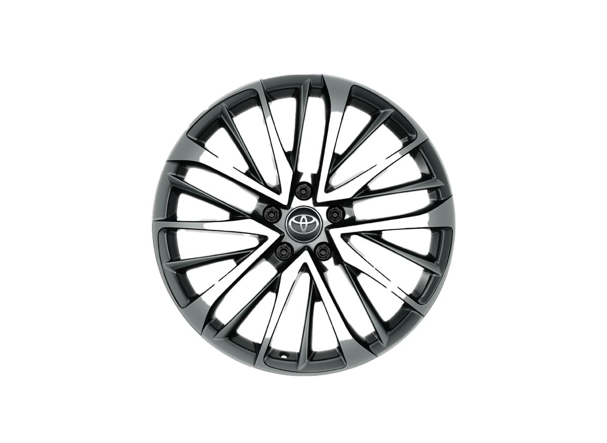 Šedé hliníkové kolo s pneumatikou