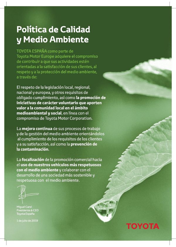 Política de Calidad y Medio Ambiente