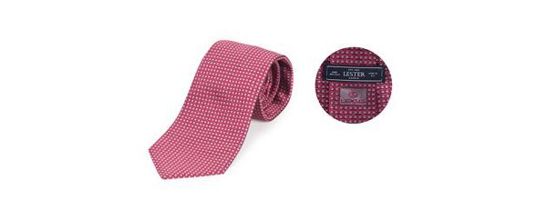 CORBATA LESTER BY LEXUS ROJA CON PUNTOS ROSA