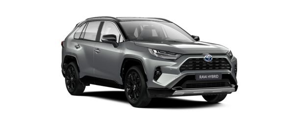 Gri Toyota RAV4 ön ve yan görünüşü