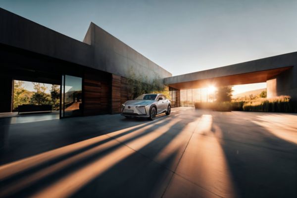 A Lexus RZ 450e turning a corner
