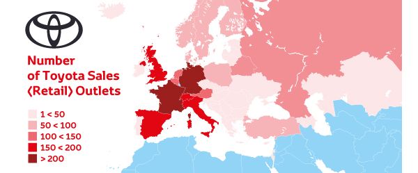 Reteaua europeana de dealeri Toyota