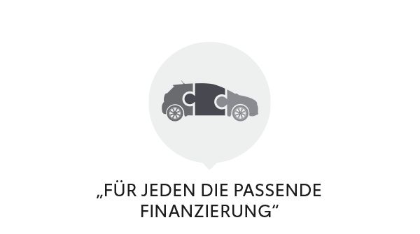 Stilisierte Autografik mit Puzzleteilen, beschriftet mit „Für jeden die passende Finanzierung“, was maßgeschneiderte Finanzierungsoptionen für jeden nahelegt.