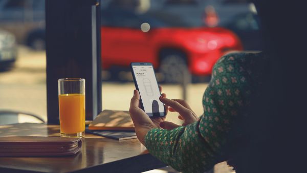 person using the MyT app