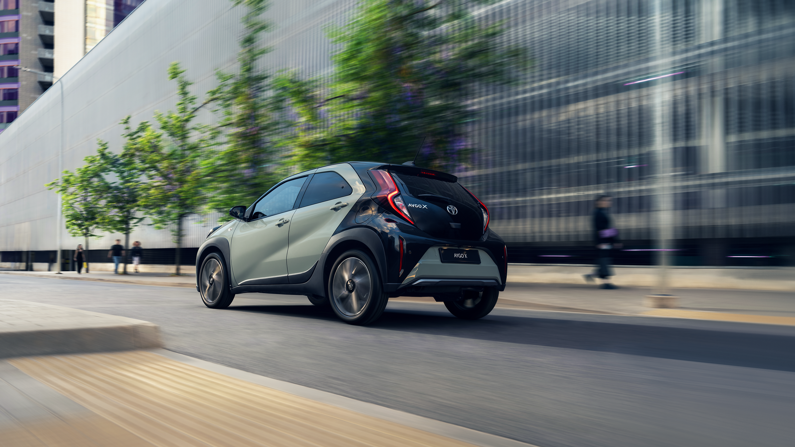 Aygo X driving on road