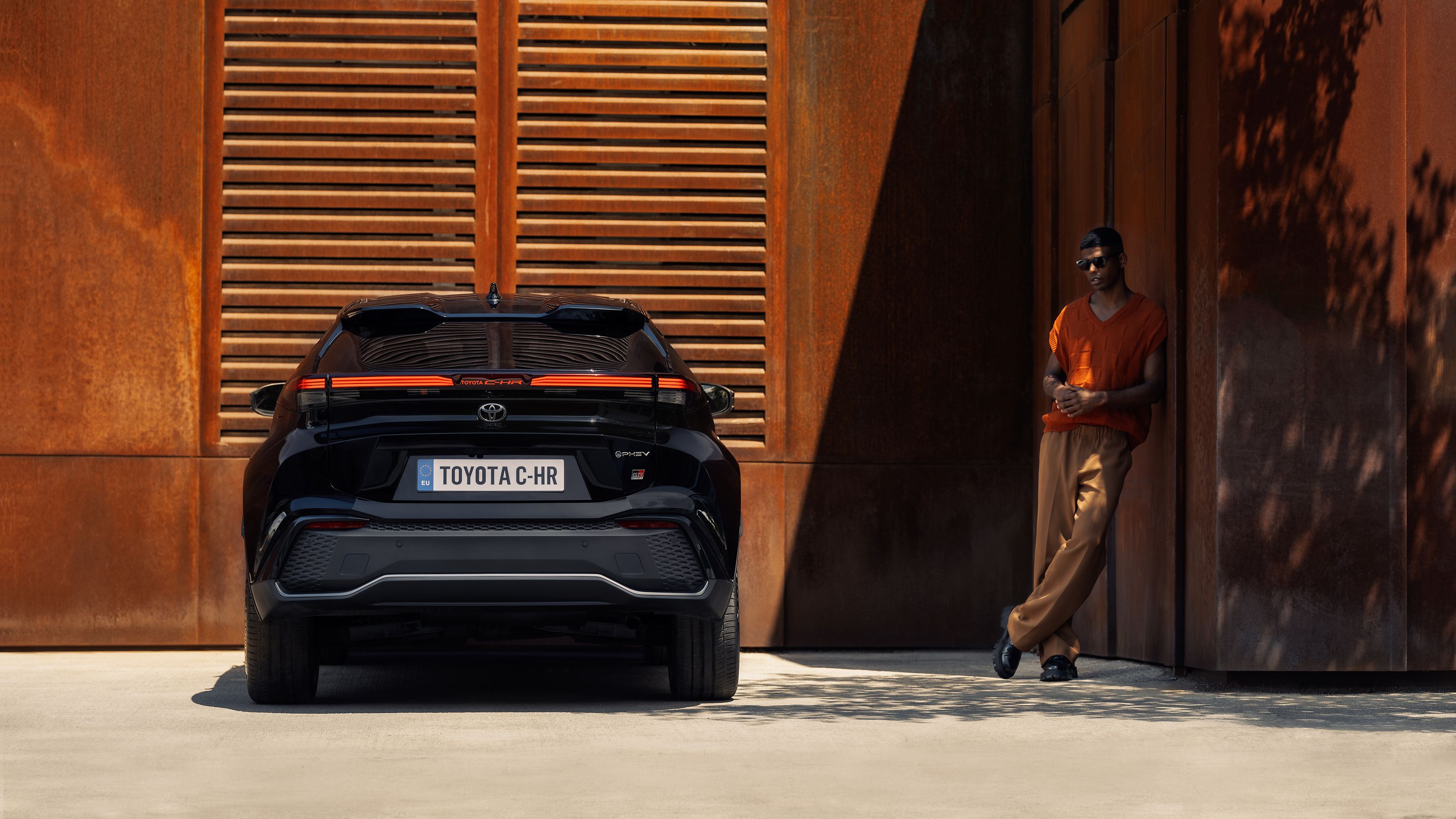 A Toyota C-HR blazing