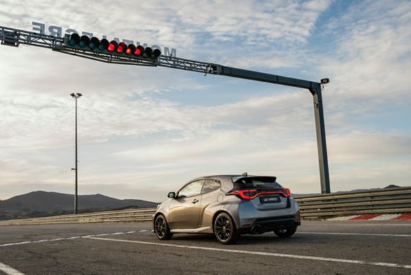 Toyota GR Yaris driving along a road