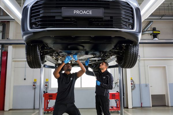Mechanic doing a check on a vehicle