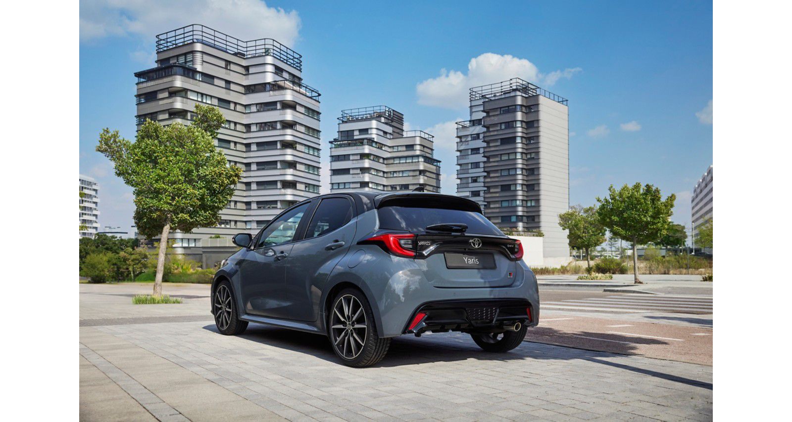 Yaris behind