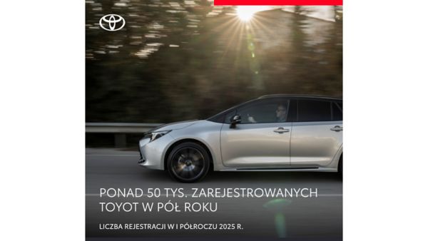 Ponad 50 tys. zarejestrowanych Toyot w pół roku