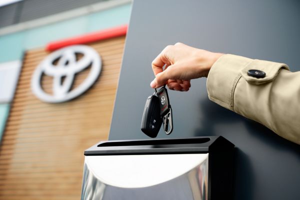 Keys being dropped off at Toyota dealership